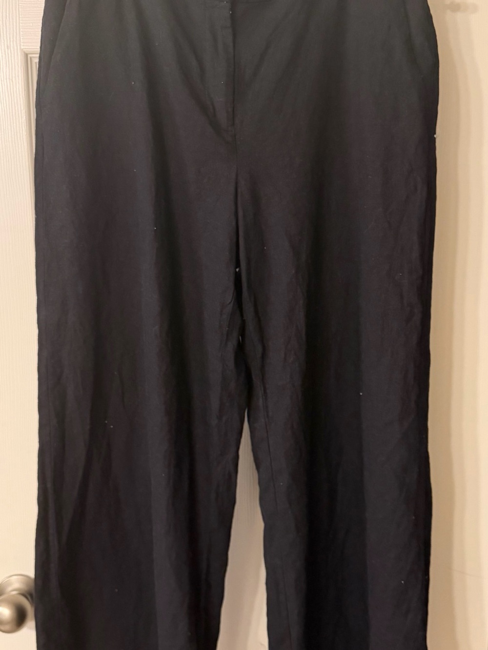 LOFT Women’s Wide leg linen black pants Size 8